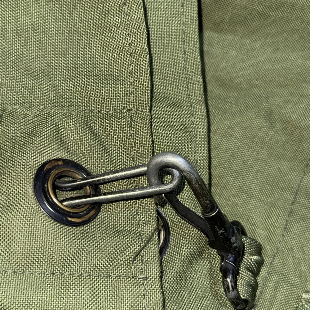 Vtg Military‎ Duffle Bag Rucksack Green Nylon Heavy Duty Army Issued Grunge WORN